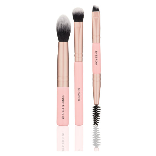 3 mini-pensler til øjne og øjenbryn - Essential kit til præcis øjenmakeup og brynpleje, perfekt til både hverdagsbrug og særlige lejligheder