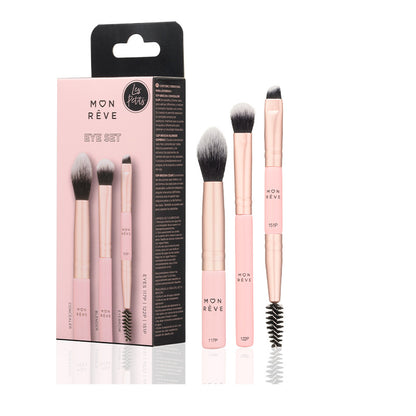 3 mini-pensler til øjne og øjenbryn - Essential kit til præcis øjenmakeup og brynpleje, perfekt til både hverdagsbrug og særlige lejligheder