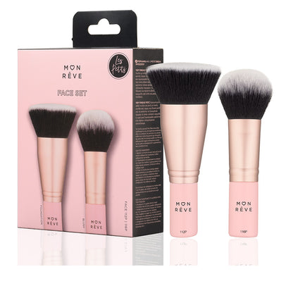 Les Petits Face Set - To essentielle makeupbørster i miniudgave til perfekt hverdagsmakeup